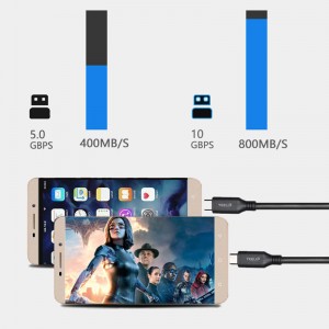CC3101 100W 20V5A USB3.1Gen2 C to C 10Gbps 10Gbps Fast Charging Data Cable