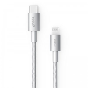CL2002 Nylon USB-C to Lightning Charging Cable for iPhone,AirPods Pro, Supports Power Delivery