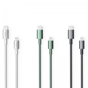 CL2002 Nylon USB-C to Lightning Charging Cable for iPhone,AirPods Pro, Supports Power Delivery